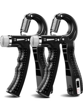 2 Pack Adjustable Blue Hand Grip Strengthener 10-130 lbs Forearm Trainer